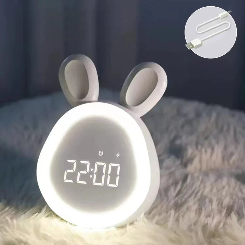 WakkerKonijn – Budzik dla dzieci z LED-owym nocnym światłem i zabawnym designem królika