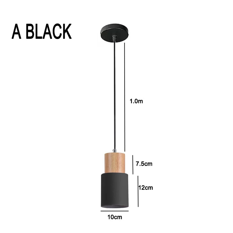 Nowoczesne Wiszące Lampy LED Nordic z Metalu i Drewna - Lampy do Jadalni i Kuchni