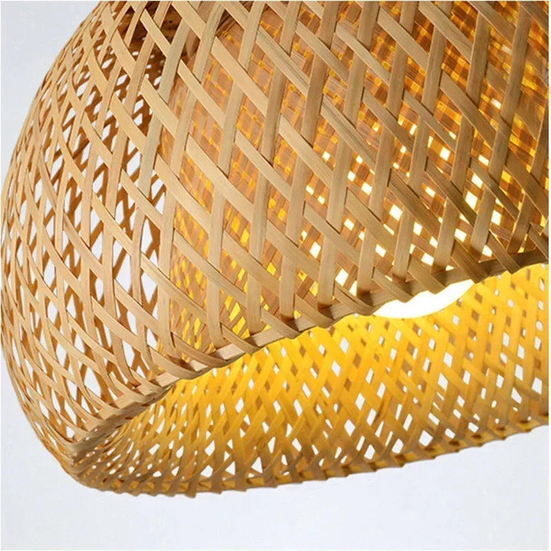 Lampa Wisząca z Ręcznie Wykonanego Bambusa Luxora - Ekologiczna Lampa Sufitowa