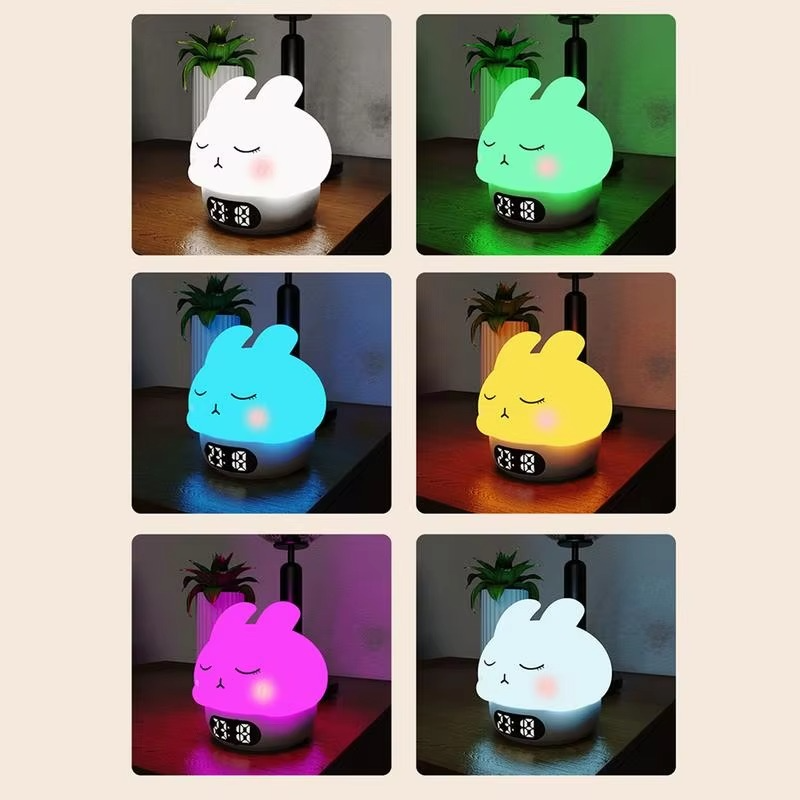 Bunny Cyfrowy Zegar Alarmowy z Trenerem Snu i Nocną Lampką