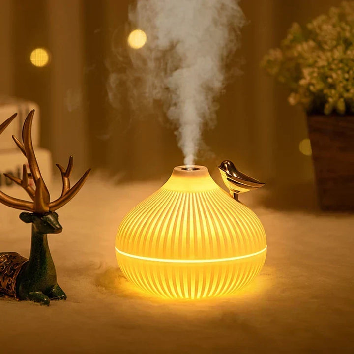 MistGlow USB Nawilżacz Powietrza | Cichy i Kompaktowy | Z LED Nocnym Światłem i Oświetleniem Nastrojowym