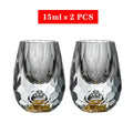 Kryształowe szklanki do whisky, kieliszki do likieru, kubki w kształcie kuli, do sake i shochu, podwójne ścianki, grube dno, mała pojemność, filiżanki do herbaty