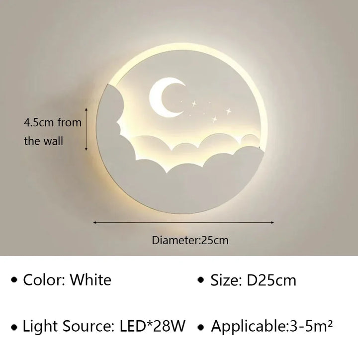 Lampa ścienna LED z księżycem i gwiazdami