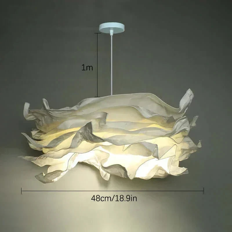 Lampa papierowa przypominająca wełnę o szerokości do 70 cm