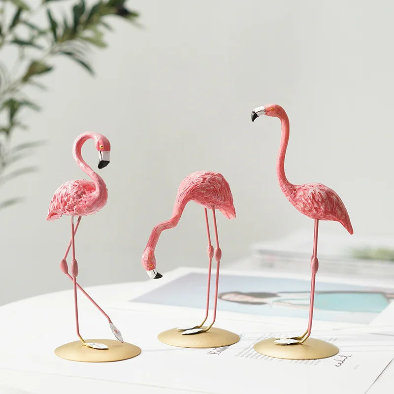 Figurka Flaminga Nordic Figurine Statua Rzeźba Dekoracja do Salonu Biura na Ślub Przyjęcie Ornamenty Dekoracja Domowa Akcesoria