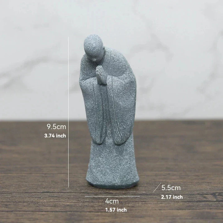 Mała figura Buddy z kamienia - buddyjscy mnisi, figury buddyzmu tybetańskiego, ornament do ogrodu zen, dekoracja do akwariów, medytacja w domu