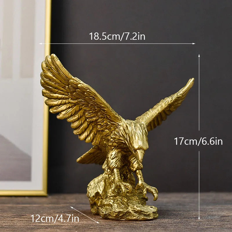Figurka Orła Złotego z Żywicy - Artystyczny Model Zwierzęcia do Domu lub Biura - Feng Shui Dekoracyjna Figura