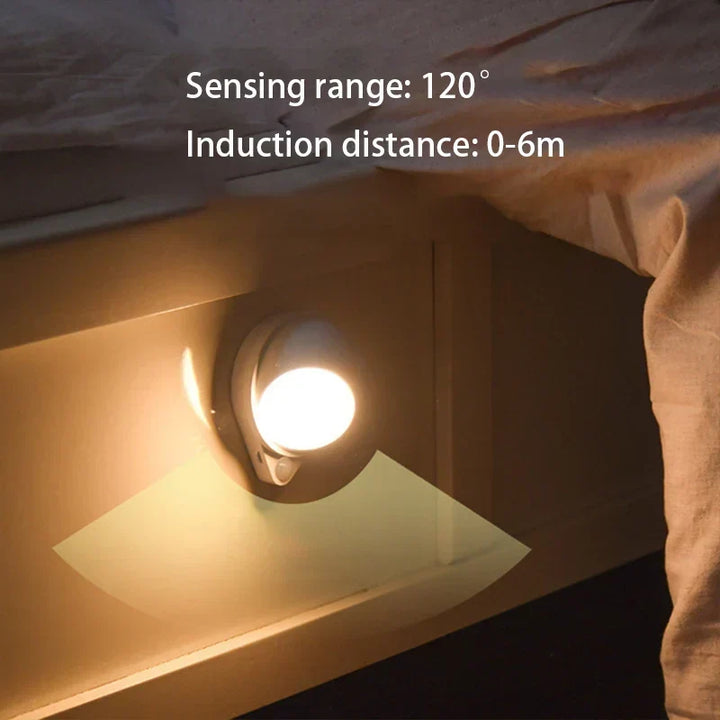 Inteligentna LED Lampa Nocna GlowMate 360 | Obrót 360° | Czujnik Ruchu | Ładowanie przez USB