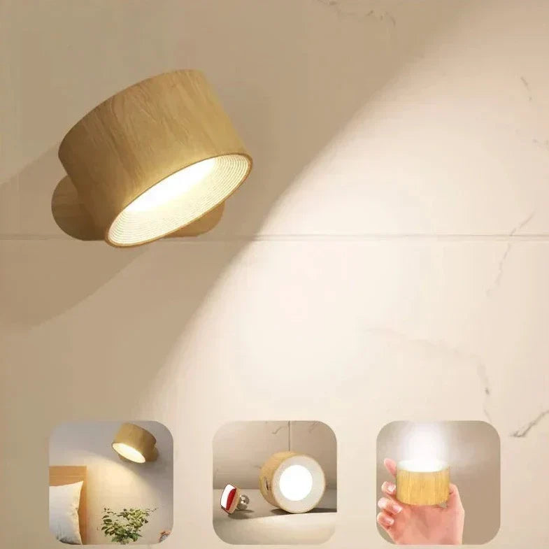 Lampa Ścienna Spotlight Bezprzewodowa - Obrót 360°, Przyciemniana, Ładowalna