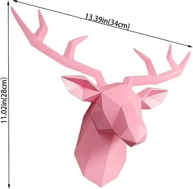 Rzeźba głowy jelenia 3D, geometryczna żywica, dekoracja ścienna z głową zwierzęcia, nowoczesny wystrój wnętrz, luksusowa dekoracja ścienna