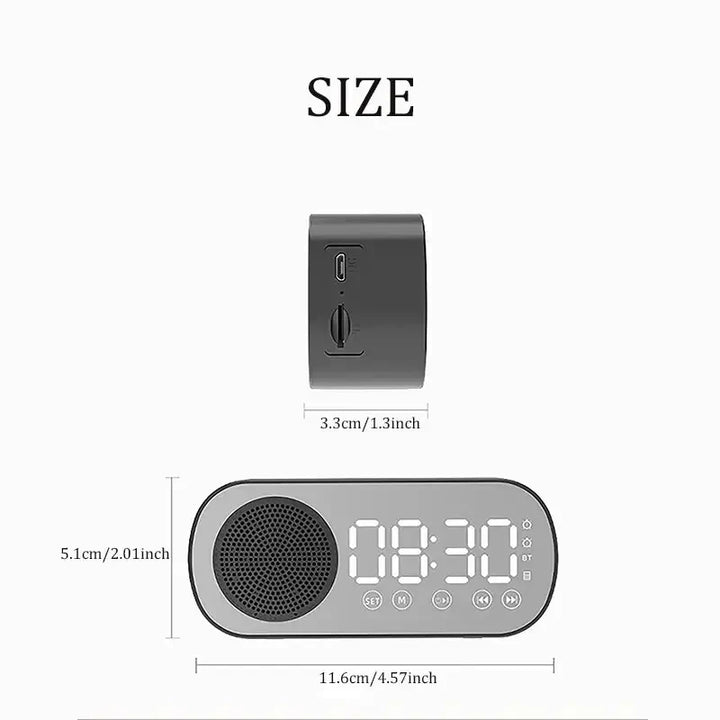Cyfrowy zegar alarmowy z głośnikiem Bluetooth i radiem FM