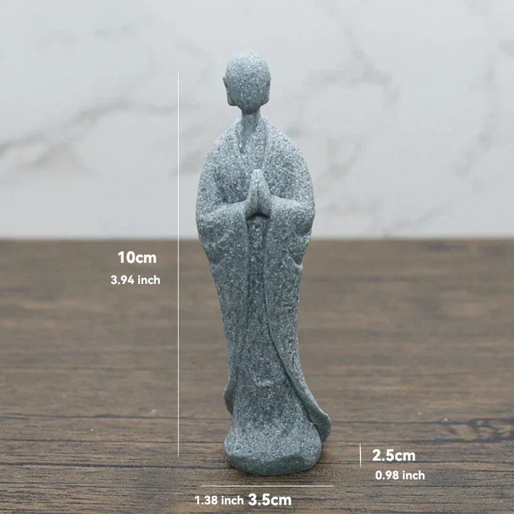 Mała figura Buddy z kamienia - buddyjscy mnisi, figury buddyzmu tybetańskiego, ornament do ogrodu zen, dekoracja do akwariów, medytacja w domu