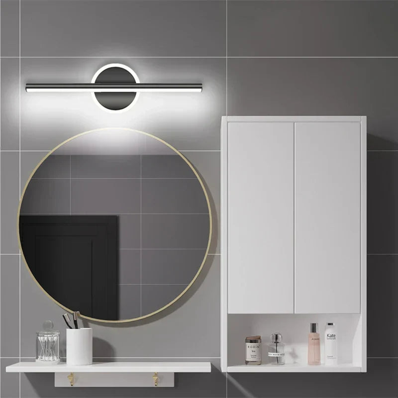 Lampa Ścienna LED LineaLux | Czarna i Złota | 40/60/80 cm | Ciepłe, Zimne i Trójkolorowe Światło | Nowoczesne Oświetlenie Lustra i Ściany