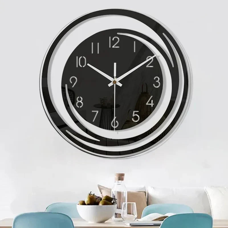 Zegar Ścienny Akrylowy - Design Skandynawski - Czarny - Zegar