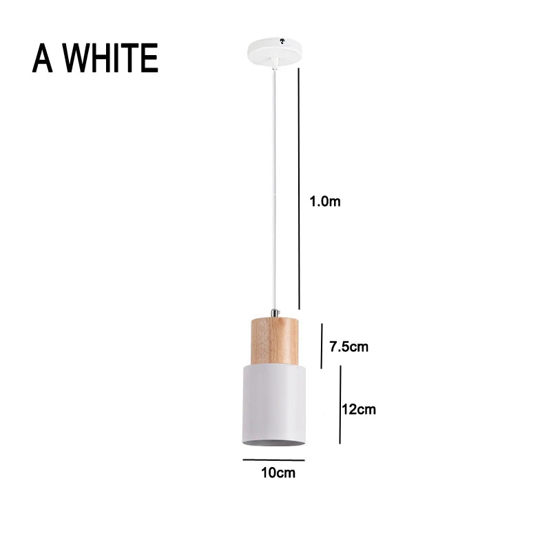 Nowoczesne Wiszące Lampy LED Nordic z Metalu i Drewna - Lampy do Jadalni i Kuchni
