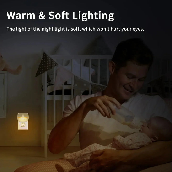LumoSense LED Nocna Lampa | Z Czujnikiem Ruchu i Światła | Przyciemniana i Energooszczędna | Ciepła Biała i Zimna Biała