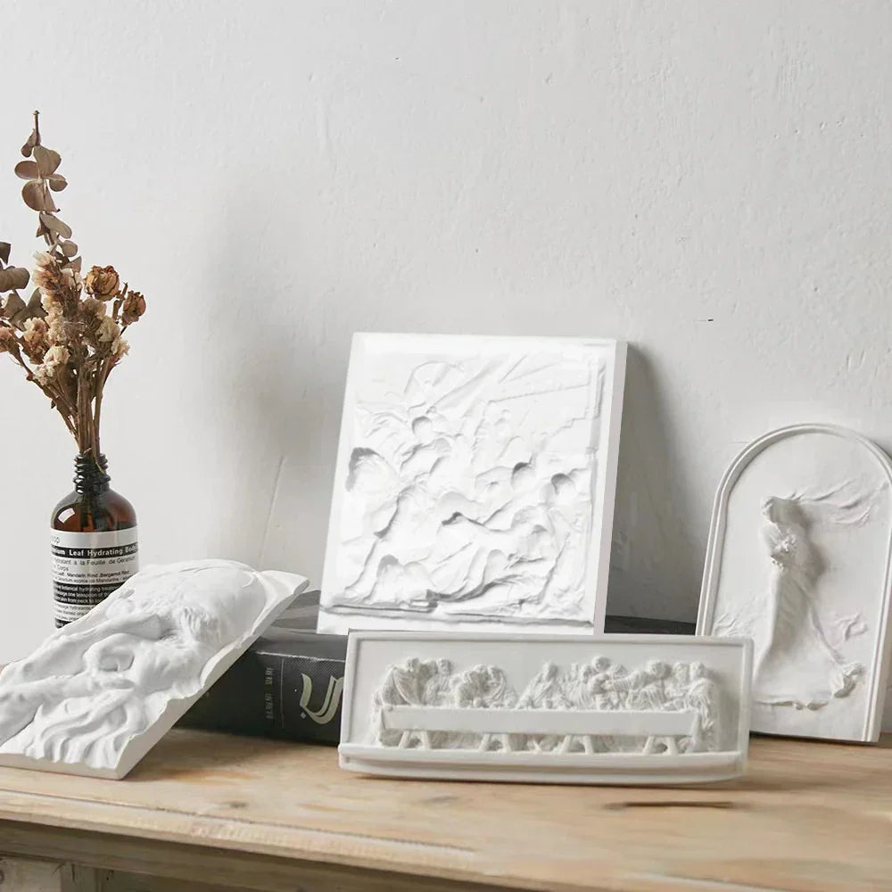 Nordycka Statua Postaci w Stylu INS z Gipsu DIY Malowane Akcesoria do Fotografii Dekoracje Stołowe Sztuka Domowa Gipsowa Dekoracja