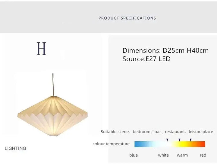 Elegancka lampa papierowa inspirowana origami