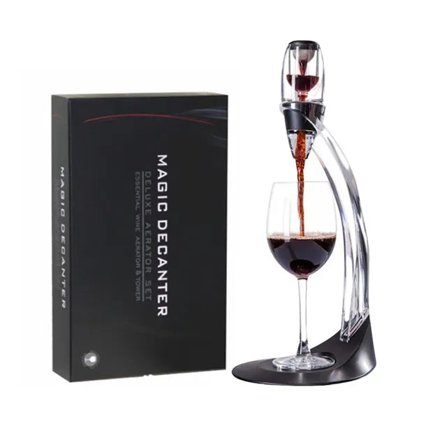 Aerator do wina, karafka, wylewka, zestaw z filtrami, oczyszczacz powietrza, dyfuzor na stojaku, aerator powietrza, sitko, aerator, wino do baru w jadalni