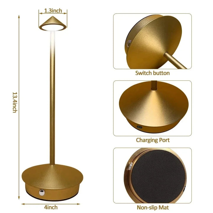 Lampa stołowa z akumulatorem Kreatywna lampa do jadalni Dotykowa lampa LED do hotelu Bar Kawa Pina Pro Lampa dekoracyjna biurkowa