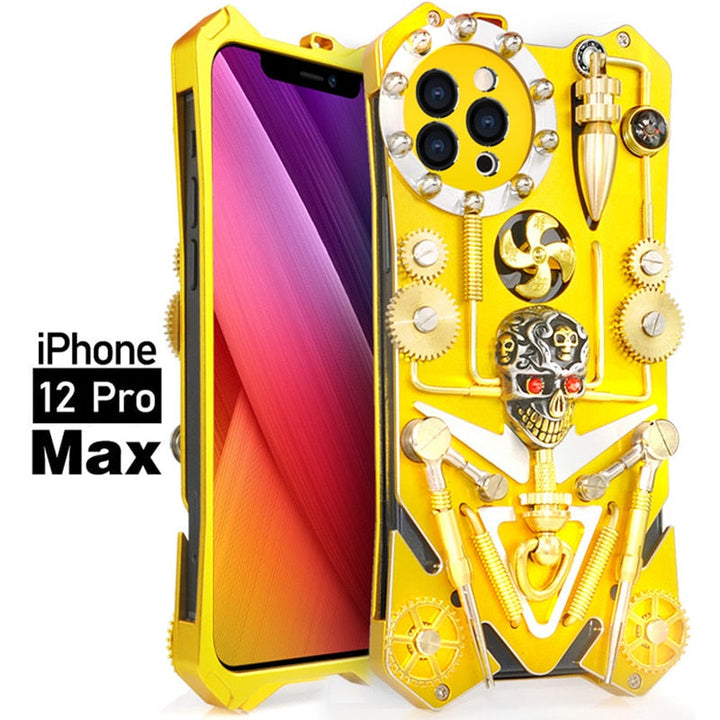 Mechaniczna Czaszka w Stylu Cyberpunk - Etui na iPhone