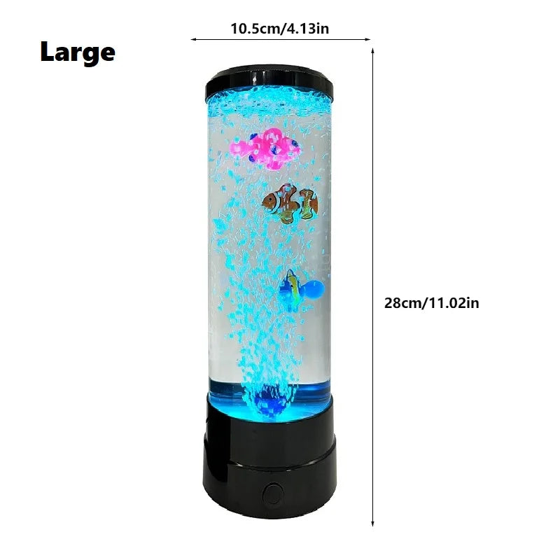 Symulowana kolorowa lampa LED duża ryba bąbelkowa światło akwarium USB nocna lampa do domu biurka sypialni salonu
