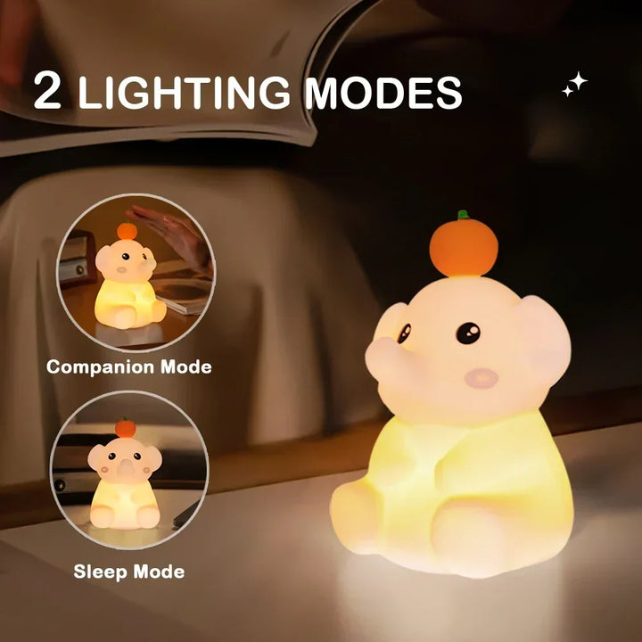 LumiDum LED Nocna Lampa | Miękki Silikon | 3 Poziomy Jasności | Przenośna i Ładowalna | 17,7 × 9,1 cm