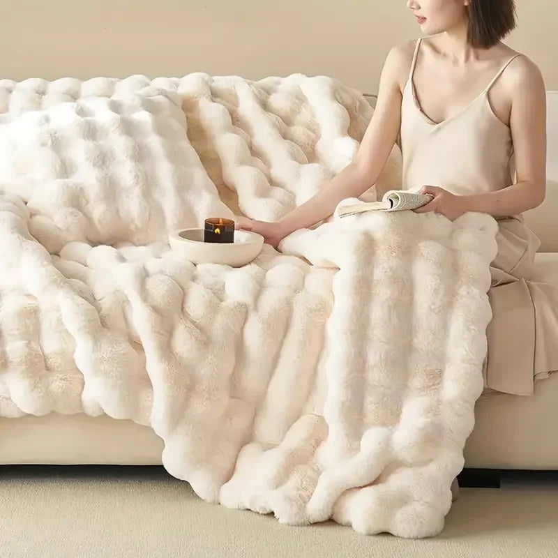 PlushCozy | Sztuczny futerko zimowy koc