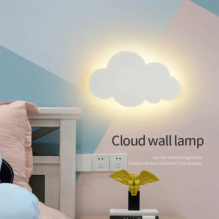 Lampa Ścienna LED w Kształcie Chmury | 3-kolorowa Przyciemniająca jako Lampa Nocna | Biała