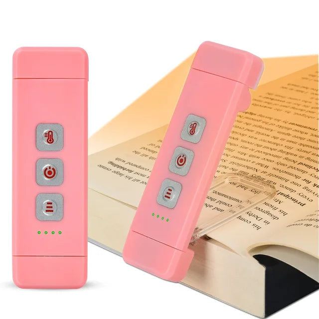 Lampka do książek na klips, ładowana przez USB, przenośna lampka LED do czytania z timerem, idealna do użycia przy łóżku i biurku