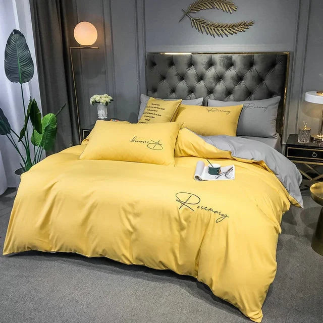 EmbroiLux Pościel - Elegancka luksusowa poszwa na kołdrę z haftem