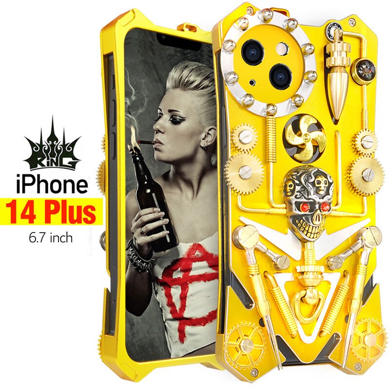 Mechaniczna Czaszka w Stylu Cyberpunk - Etui na iPhone