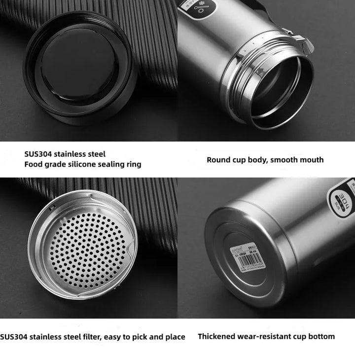 800ml-1L Termos ze Stali Nierdzewnej – Przenośny Flask z Wyświetlaczem Temperatury LED