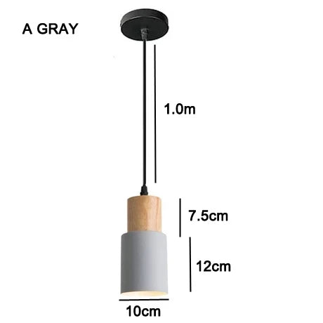 Nowoczesne Wiszące Lampy LED Nordic z Metalu i Drewna - Lampy do Jadalni i Kuchni