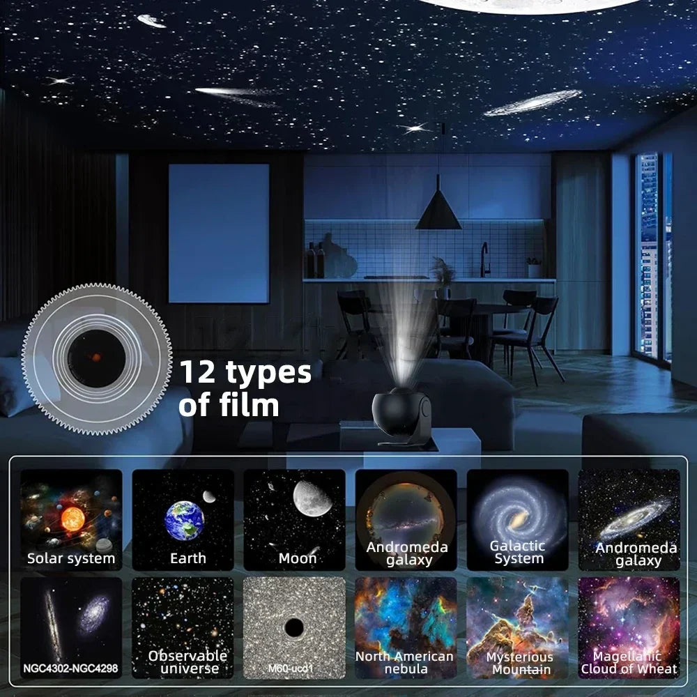 Projektor Galaktyczny Aurora - Planetarium Nocna Lampa 13 Filmów
