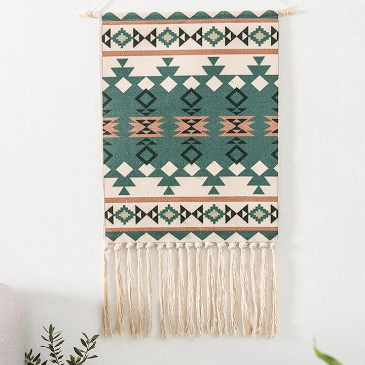 Boho Tkanina Ścienna, Makrama, Dekoracja Domu, Bawełnowy Frędzel, Ręcznie Wykonane, Tkane, Geometriczna Sztuka na Płótnie, Tkaniny na Tło