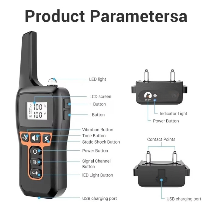 Rechargeable Electric Dog Training Collar with Remote &amp; 1000m Range – PetControl