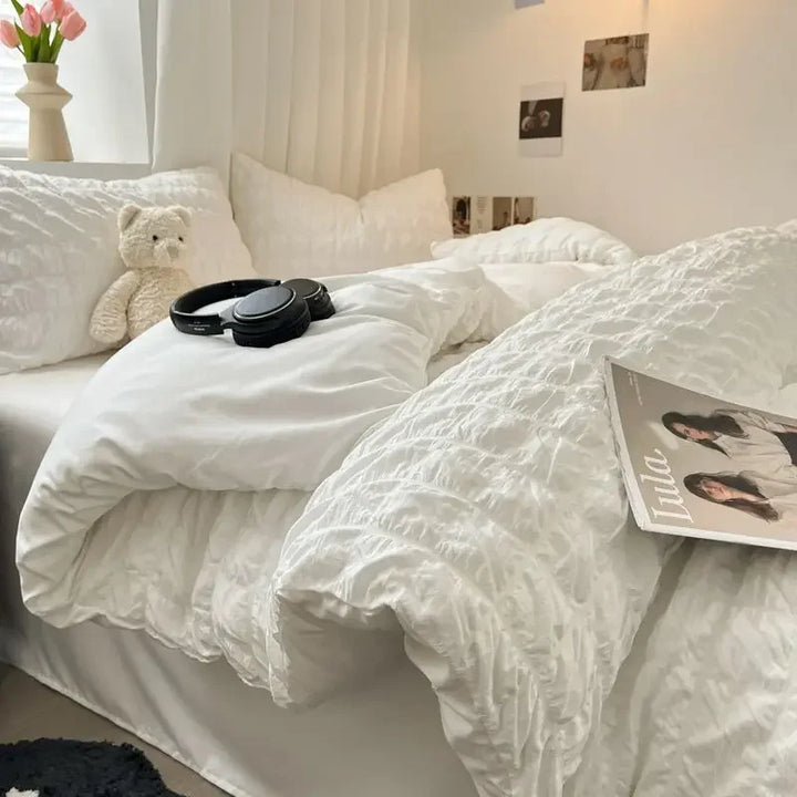 ChicParis | Zestaw pościeli Seersucker – Lekka, miękka i elegancka pościel w stylu francuskim