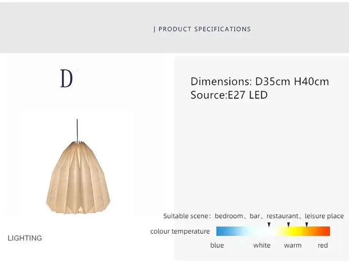 Elegancka lampa papierowa inspirowana origami