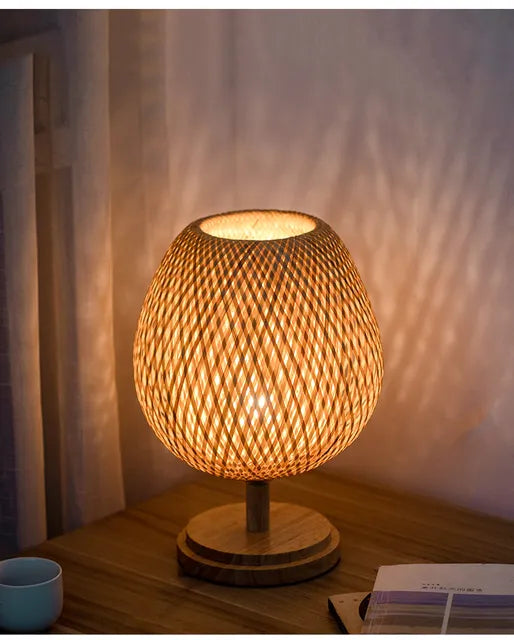 Lampa rattanowa - Bezstopniowa lampa koszykowa do dekoracji sypialni i salonu