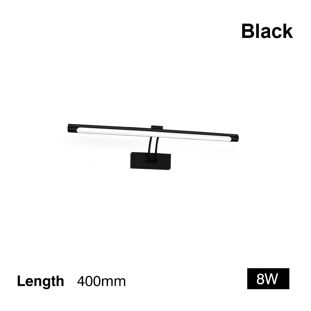 Lampa ścienna LED 80-100 cm - Nowoczesne czarno-srebrne oświetlenie ścienne do łazienki, wewnętrznie montowane światło do obrazów
