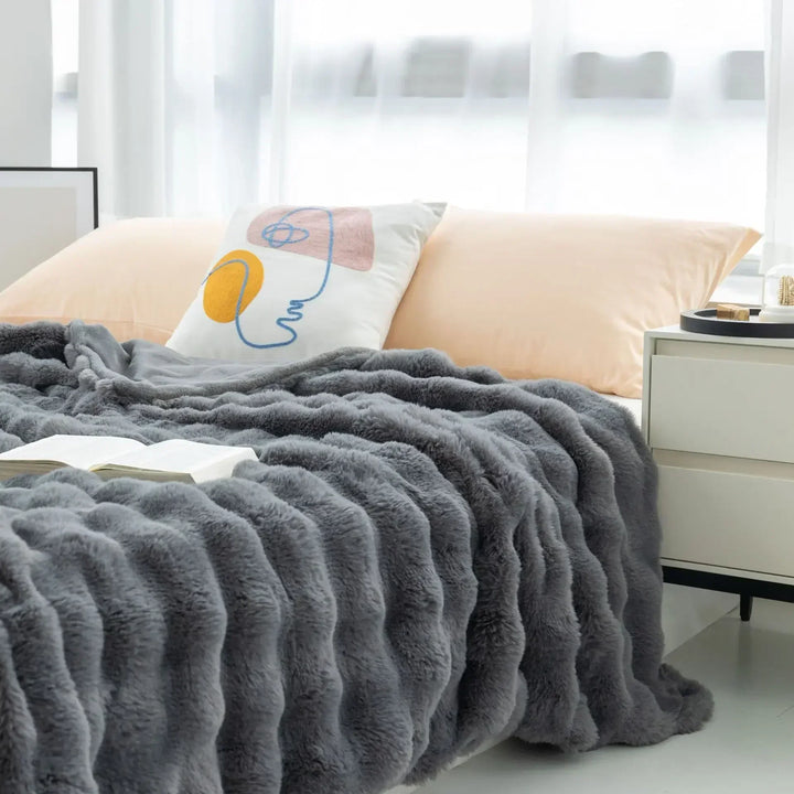 PlushCozy | Sztuczny futerko zimowy koc