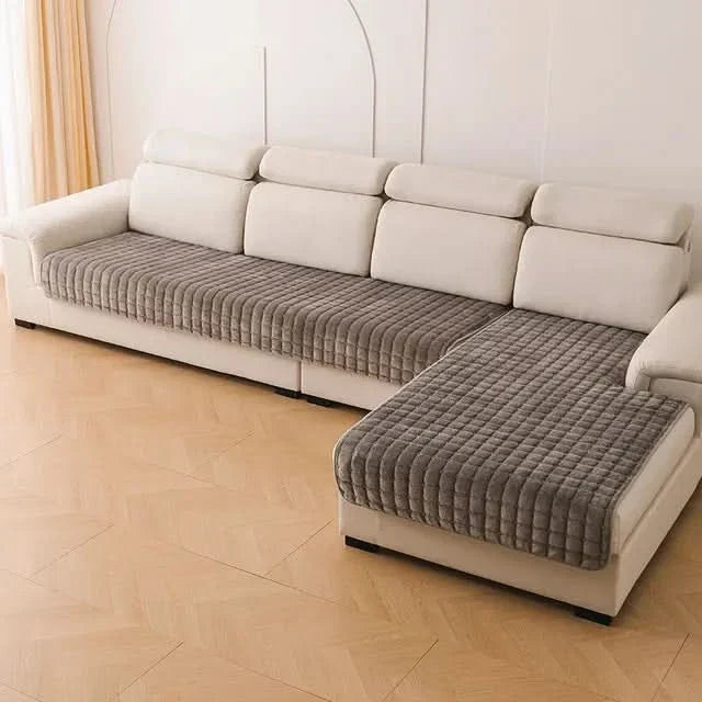 VelvetCozy - Pluszowy pokrowiec na sofę z weluru, antypoślizgowy, dla dodatkowej elegancji i komfortu