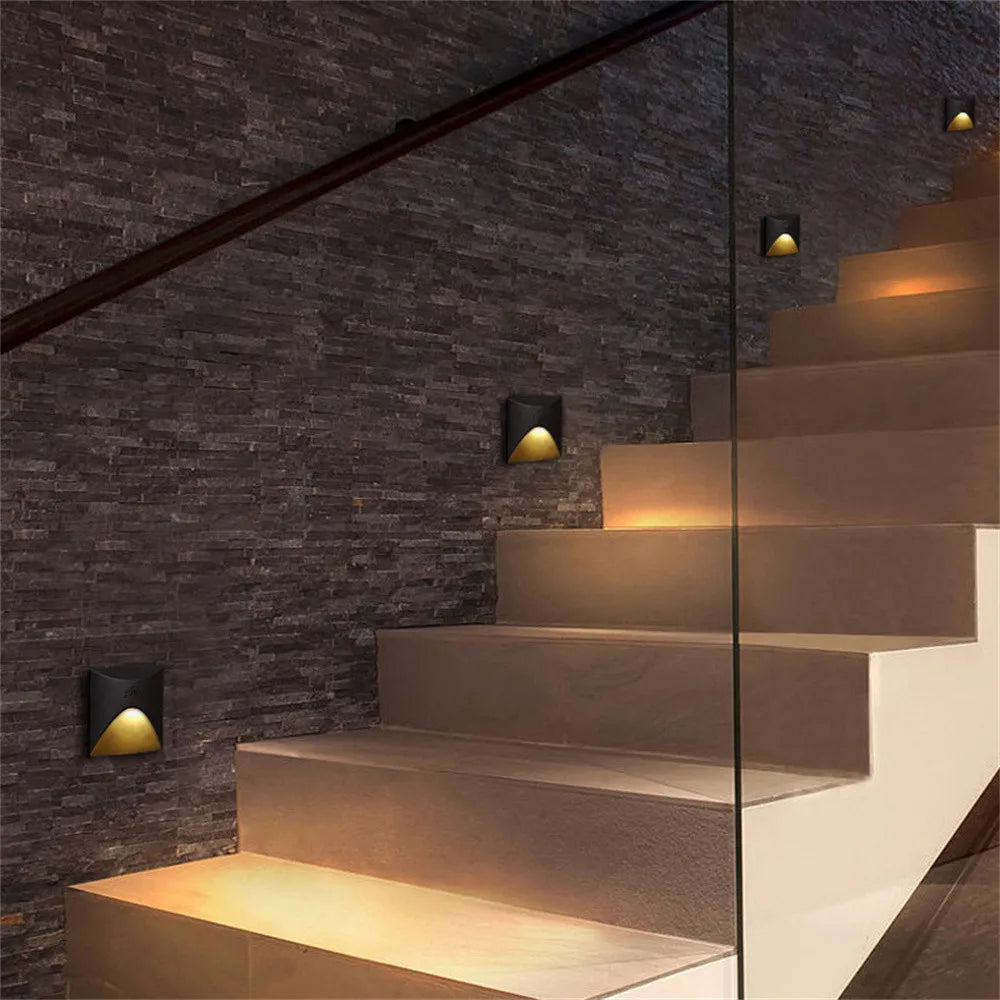 Nowoczesna wodoodporna lampa LED wpuszczana IP65 do oświetlenia zewnętrznego - 3W wbudowana lampa schodowa i balkonowa