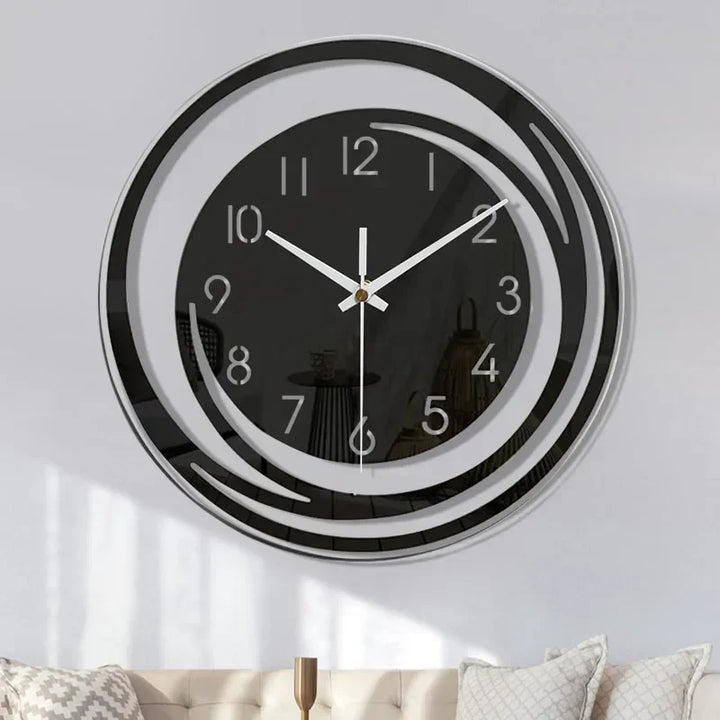 Zegar Ścienny Akrylowy - Design Skandynawski - Czarny - Zegar