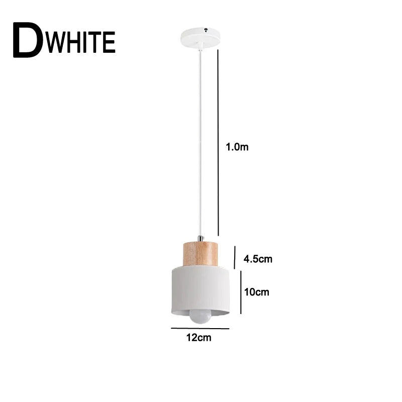 Nowoczesne Wiszące Lampy LED Nordic z Metalu i Drewna - Lampy do Jadalni i Kuchni