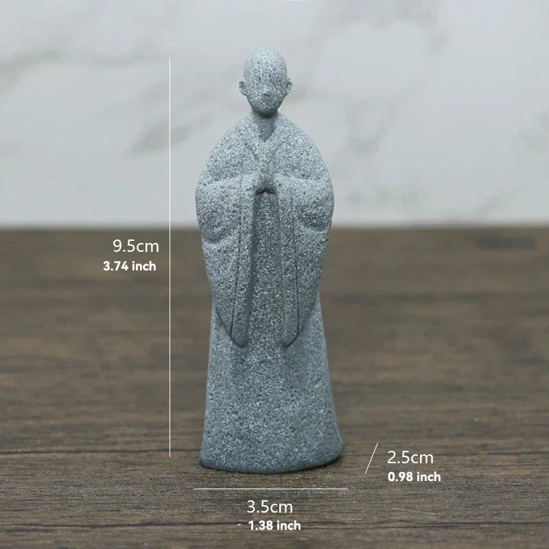 Mała figura Buddy z kamienia - buddyjscy mnisi, figury buddyzmu tybetańskiego, ornament do ogrodu zen, dekoracja do akwariów, medytacja w domu