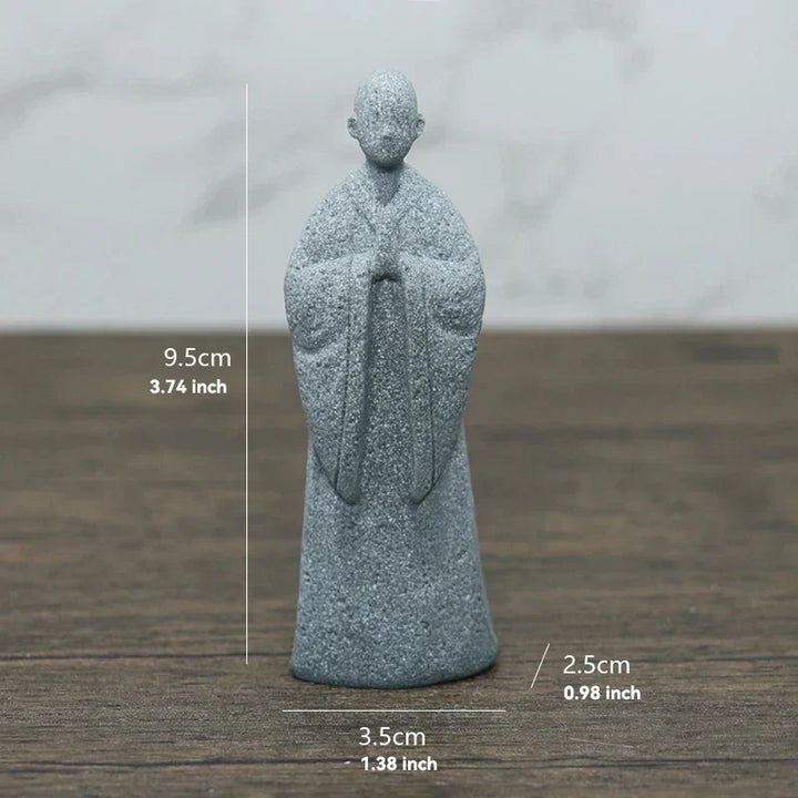 Mała figura Buddy z kamienia - buddyjscy mnisi, figury buddyzmu tybetańskiego, ornament do ogrodu zen, dekoracja do akwariów, medytacja w domu