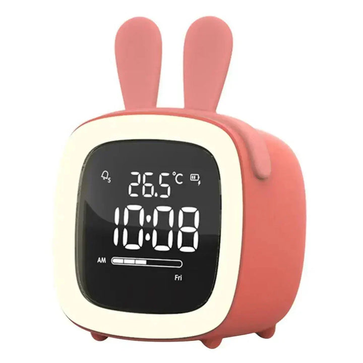 Bunny LED Zegar Alarmowy z Lampką Nocną – Ładowalny, Uroczy Wyświetlacz Cyfrowy dla Dzieci i Sypialni