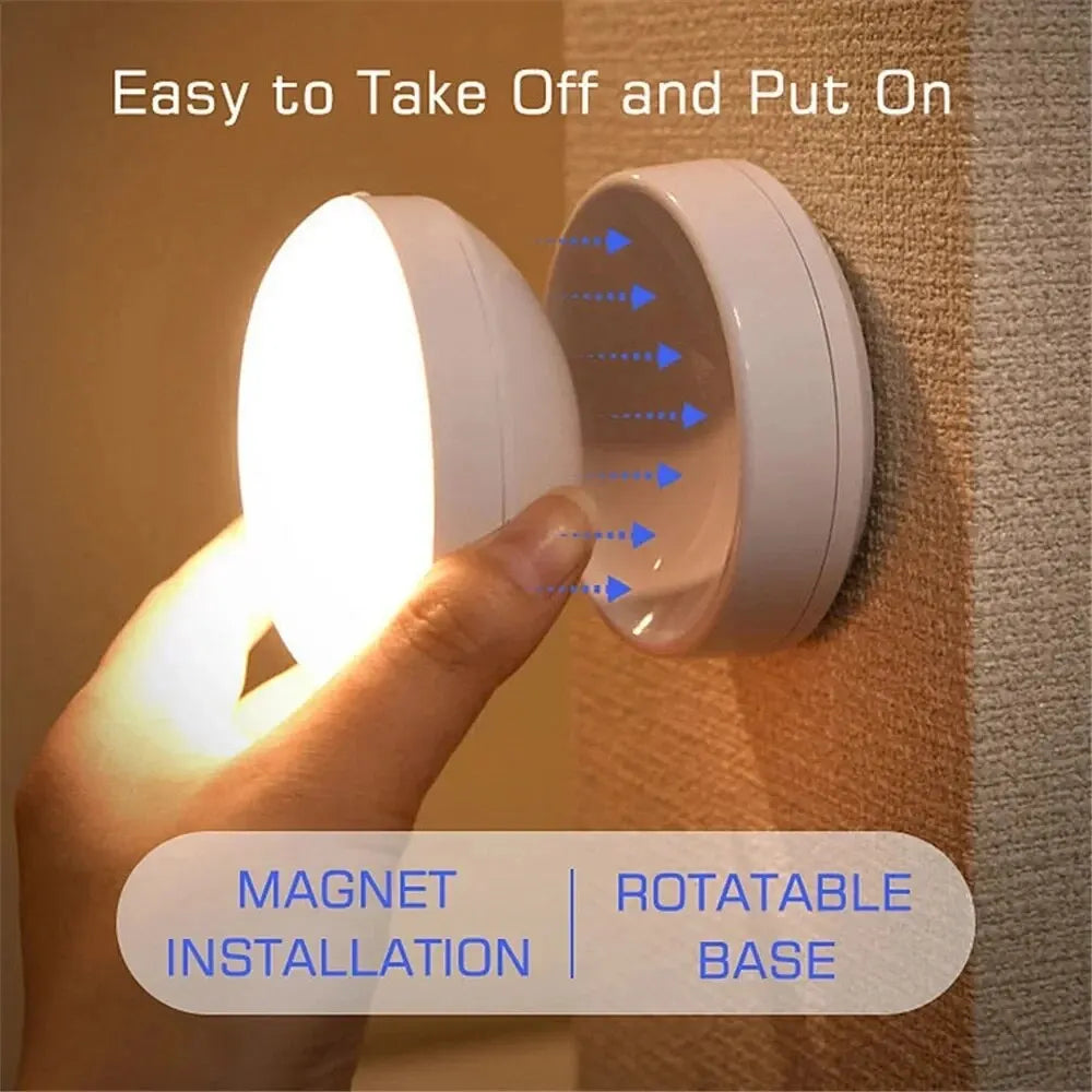 LumiFlex360 LED Nocna Lampa | Czujnik Ruchu | Obrót 360° | Ładowalna | Magnetyczna i Bezprzewodowa